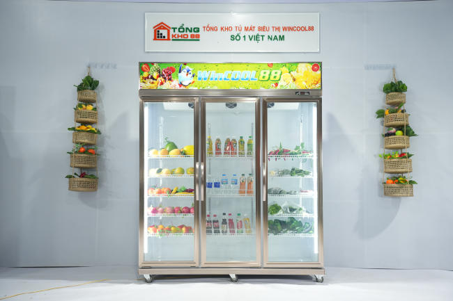 Tủ mát 3 cánh trưng bày thực phẩm 1800L 1 chế độ