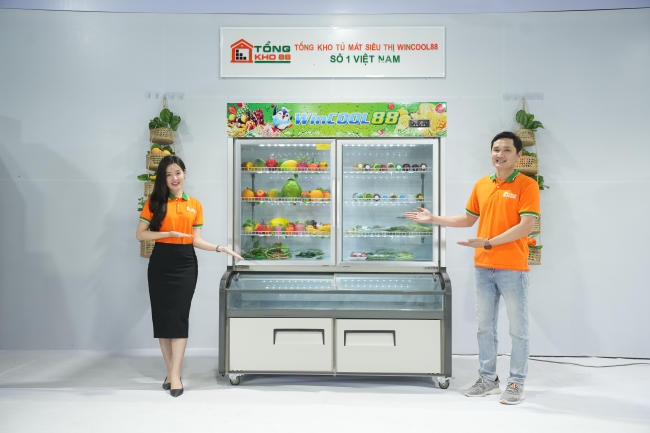 Tủ mát 2 cánh trưng bày thực phẩm1200L 3 chế độ