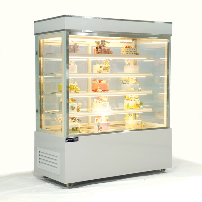 Tủ bánh kem 1m8 kính vuông 5 tầng