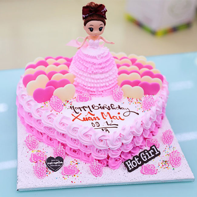 Bánh sinh nhật công chúa trái tim 4