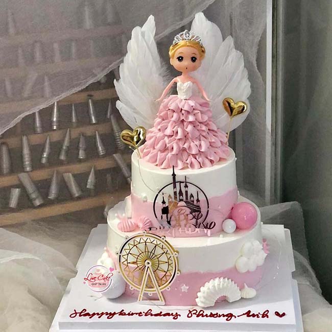 Bánh sinh nhật công chúa màu hồng 5