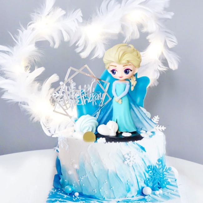 Bánh sinh nhật công chúa màu xanh