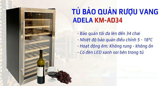 Đặc điểm nổi bật của tủ mát bảo quản rượu Adela KM-AD34