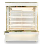 Tủ bánh kem 1m5 kính vuông 5 tầng mới màu trắng