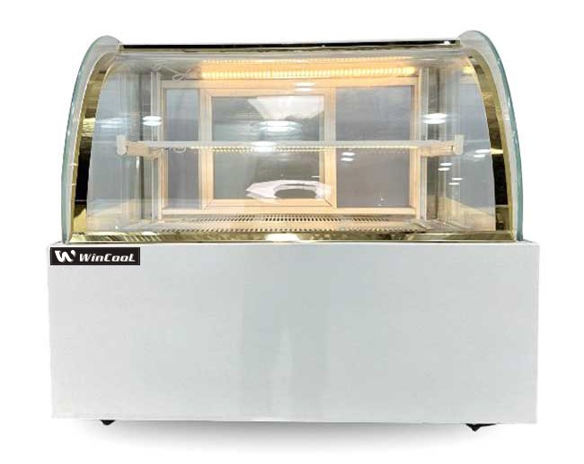 Tủ b&aacute;nh kem 2 tầng k&iacute;nh cong